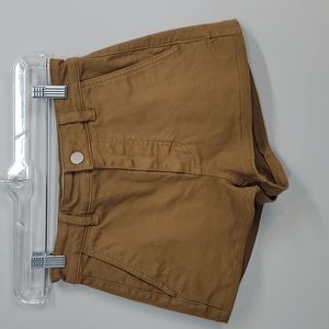 EVERLANE Cotton Twill High Waisted Brown Shorts